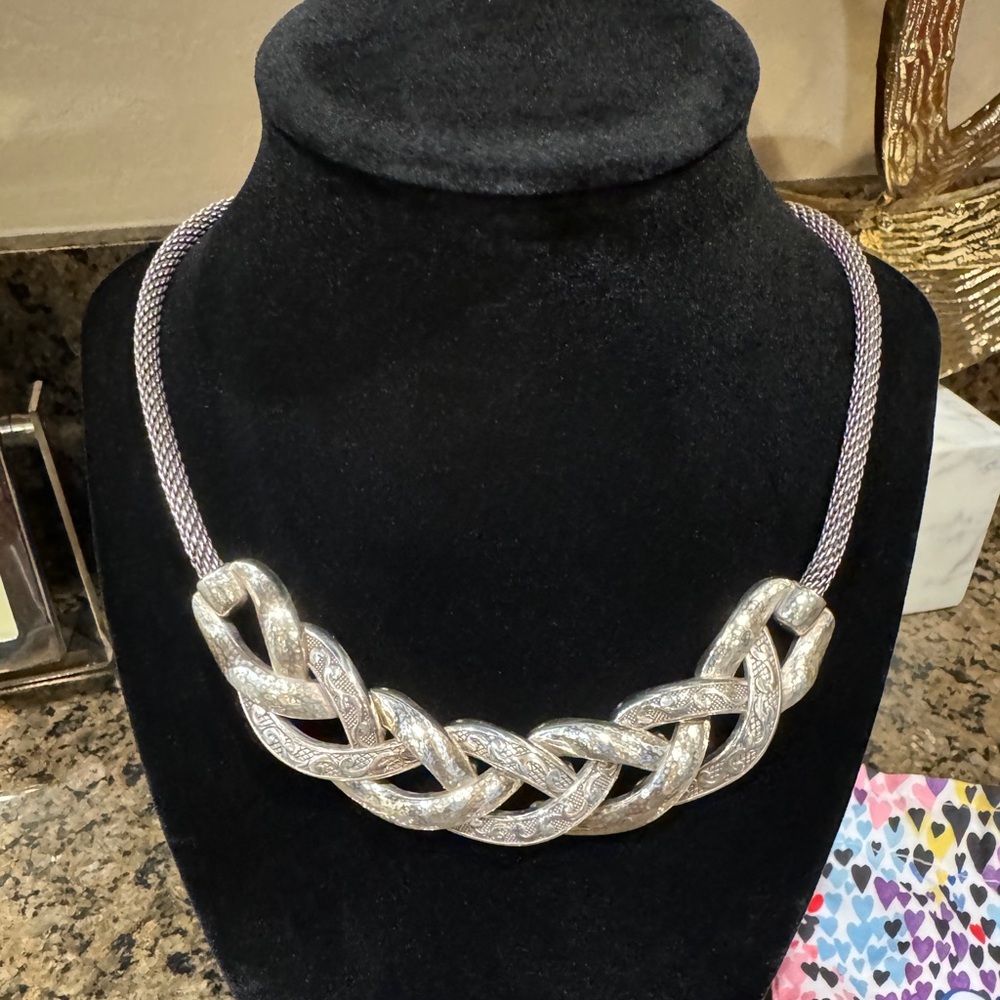 Brighton Silver Braided Necklace